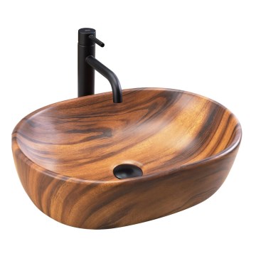 REA-U5060 - Håndvask til bordplade AMELIA 34,5x48 cm keramik/trælook