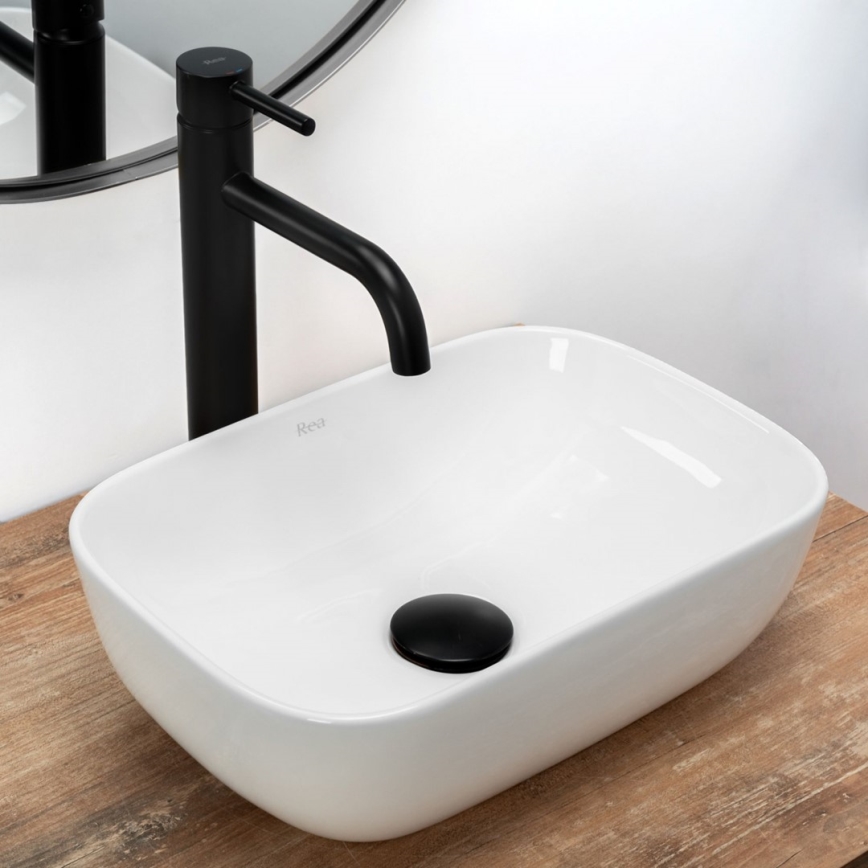 REA-U5667 - Håndvask til bordplade BELINDA MINI 25x36 cm keramik/blank hvid
