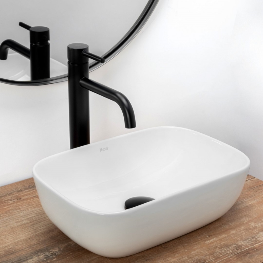 REA-U5667 - Håndvask til bordplade BELINDA MINI 25x36 cm keramik/blank hvid