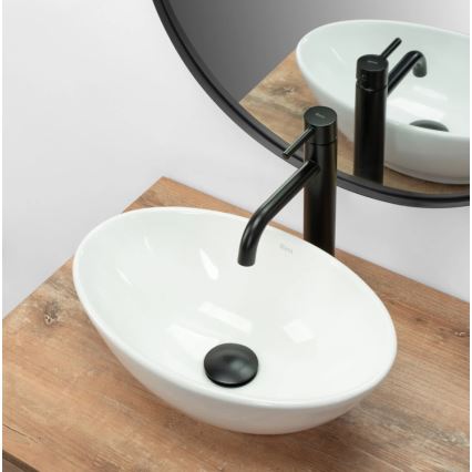 REA-U5804 - Håndvask til bordplade PAMELA MINI 26,5x40 cm keramik/højglans hvid
