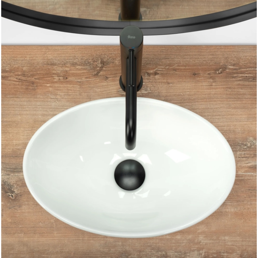 REA-U5804 - Håndvask til bordplade PAMELA MINI 26,5x40 cm keramik/højglans hvid
