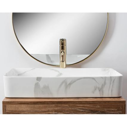 REA-U5896 - Håndvask til bordplade DENIS 35x61,5 cm keramik/marmordekor