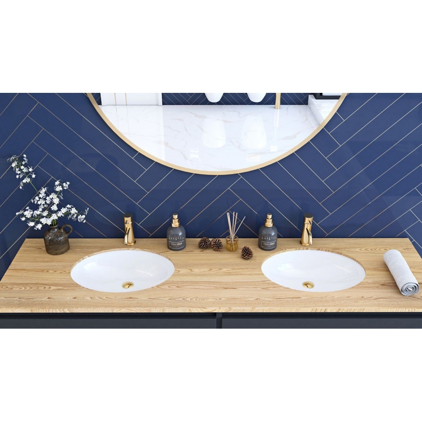 REA-U6330 - Nedfældet håndvask NEL 39x47,5 cm keramik/højglans hvid