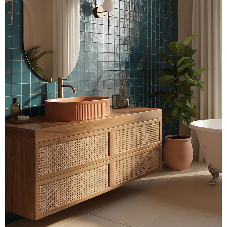 REA-U6377 - Håndvask til bordplade VANDA 31x49 cm keramik/orange