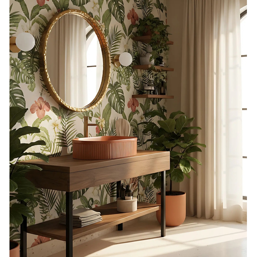 REA-U6377 - Håndvask til bordplade VANDA 31x49 cm keramik/orange