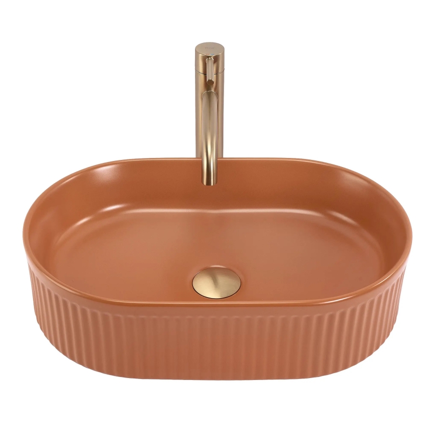 REA-U6377 - Håndvask til bordplade VANDA 31x49 cm keramik/orange