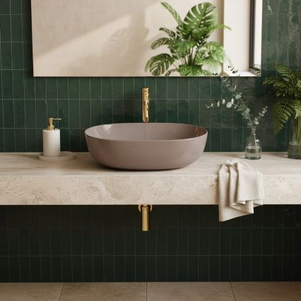 REA-U6380 - Håndvask til bordplade LISA 35x49 cm keramik/højglans brun