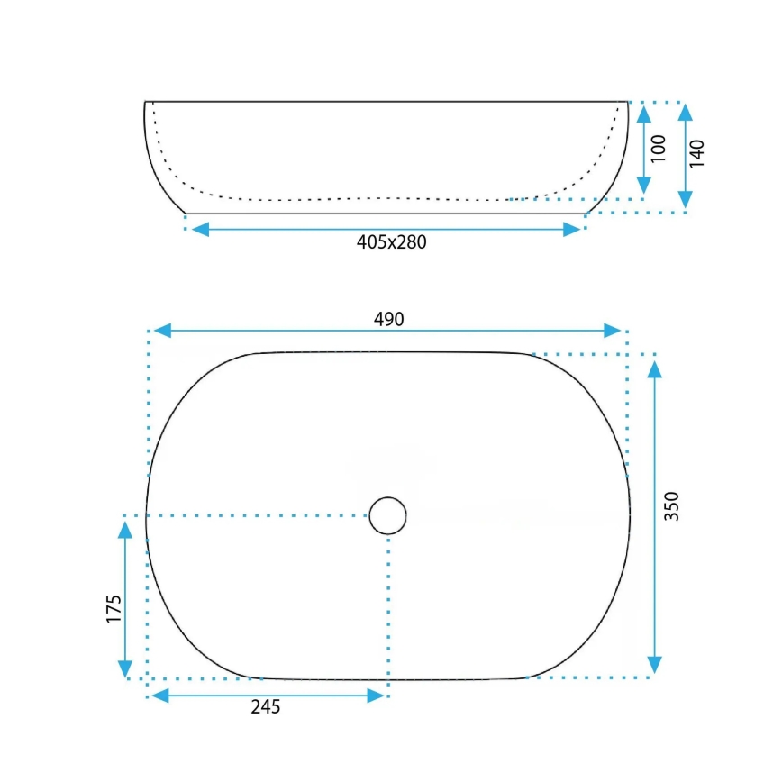 REA-U6380 - Håndvask til bordplade LISA 35x49 cm keramik/højglans brun