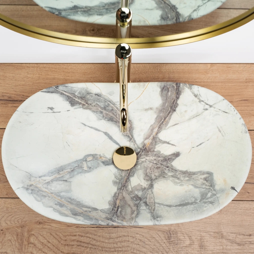 REA-U6502 - Vask til bordplade ROYAL 36x60,5 cm keramik/marmordekor