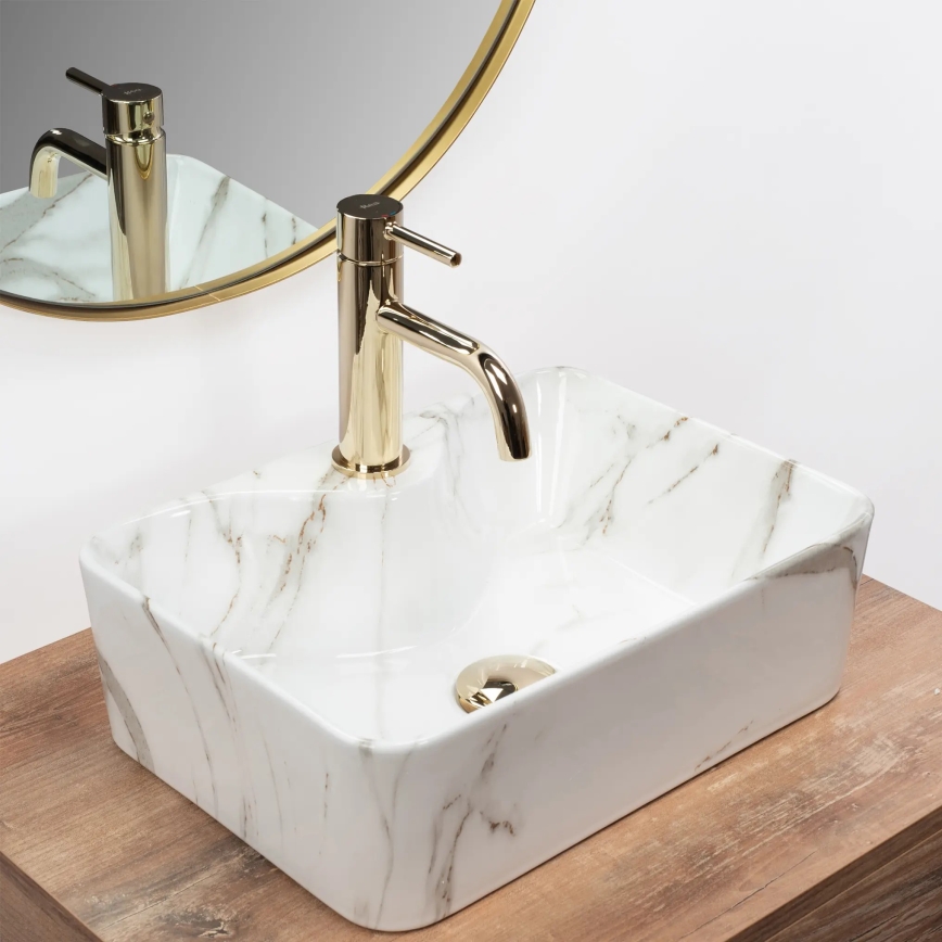 REA-U6504 - Håndvask til bordplade KELLY MINI 31x41 cm, keramik/stenimitat