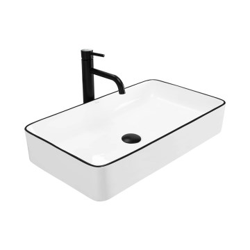 REA-U6513 - Vask til bordplade DENIS 35x61,5 cm keramik/hvid/sort