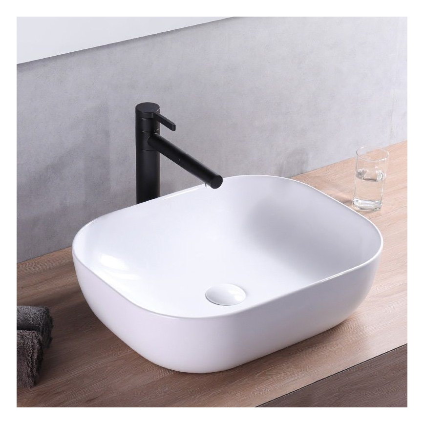 REA-U6521 - Håndvask til bordplade BELINDA 33,5x46,5 cm keramik/blank hvid