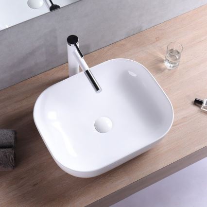 REA-U6521 - Håndvask til bordplade BELINDA 33,5x46,5 cm keramik/blank hvid