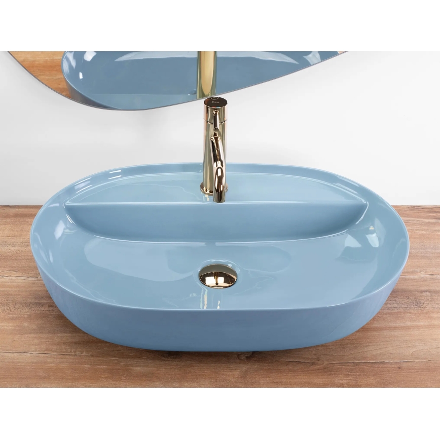 REA-U6618 - AURA vask til bordplade 41x61 cm keramik/højglansblå