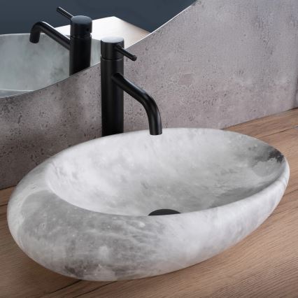 REA-U6651 - Håndvask til bordplade ROXY 31x49 cm keramik/grå/stenimitation