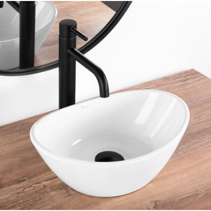 REA-U6803 - Vask til bordplade KATE 24,5 x 36,5 cm keramik/højglans hvid