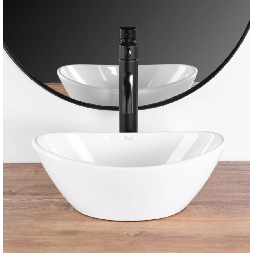 REA-U6803 - Vask til bordplade KATE 24,5 x 36,5 cm keramik/højglans hvid