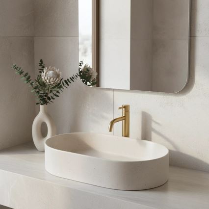 REA-U7341 - Vask til bordplade NADIA 38,5 x 61 cm keramik/cremefarvet