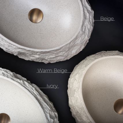 REA-U7347 - Vask til bordplade MIKA 38x50 cm beige/stenimitation