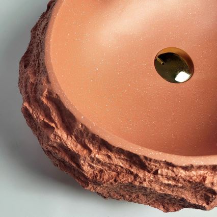 REA-U7349 - Håndvask til bordplade MIKA 38x50 cm orange/stenimitation