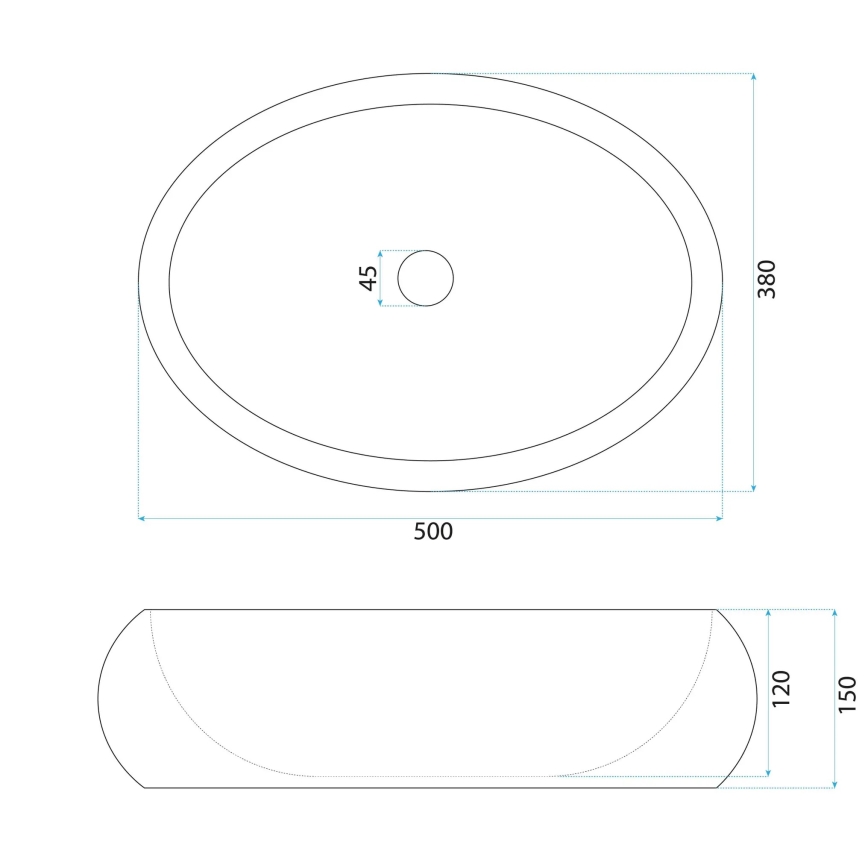 REA-U7349 - Håndvask til bordplade MIKA 38x50 cm orange/stenimitation