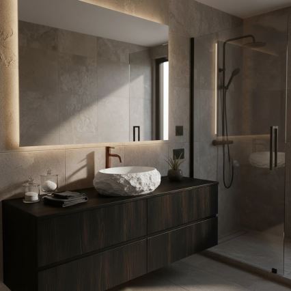 REA-U7350 - Vask til bordplade MIKA 38x50 cm hvid/stenlook