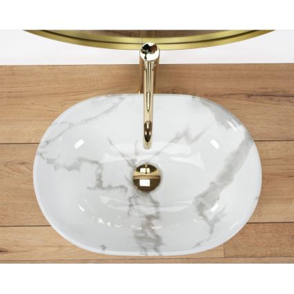 REA-U8001 - Vask til bordplade AMELIA 34,5x48 cm keramik/marmorlook