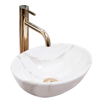 REA-U8014 - Servant til bordplade SOFIA MINI 27x34 cm, keramik med marmordekor