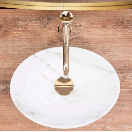 REA-U8014 - Servant til bordplade SOFIA MINI 27x34 cm, keramik med marmordekor