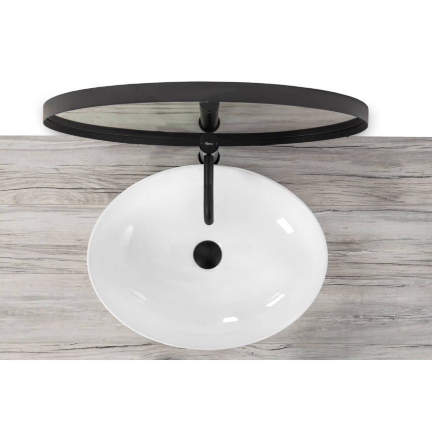 REA-U8198 - Håndvask til bordplade CAROLA SLIM 39x51,5 cm keramik/højglans hvid