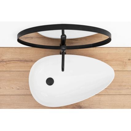 REA-U8537 - Overliggende vask til bordplade GRETA 40x65,5 cm keramik/blank hvid