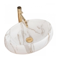 REA-U8568 - Håndvask til bordplade LINDA 34x48,5 cm keramik/marmorlook