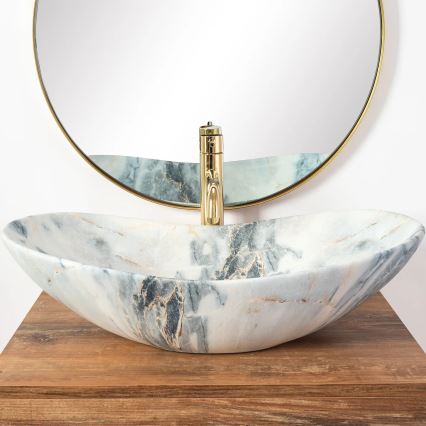 REA-U8742 - Håndvask til bordplade ROYAL 36x60,5 cm keramik/hvid/med steneffekt