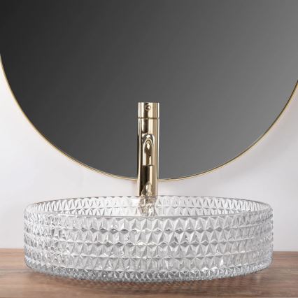 REA-U8881 - Håndvask til bordplade CRISTAL Ø 39 cm glas/klart