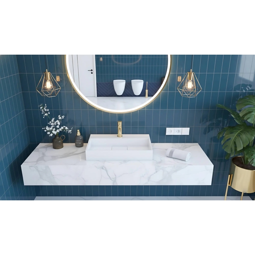 REA-U8900 - Håndvask til bordplade GOYA 37x50 cm komposit/mat hvid