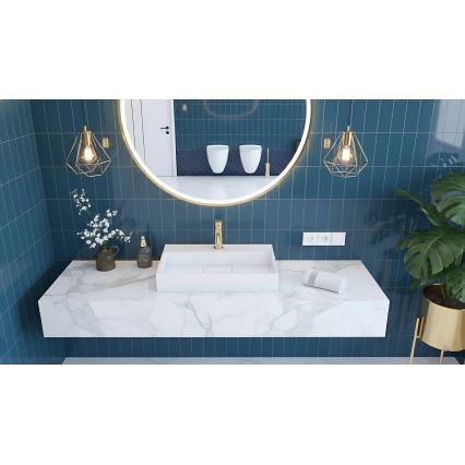 REA-U8901 - Vask til bordplade GOYA 37x60 cm komposit/mat hvid