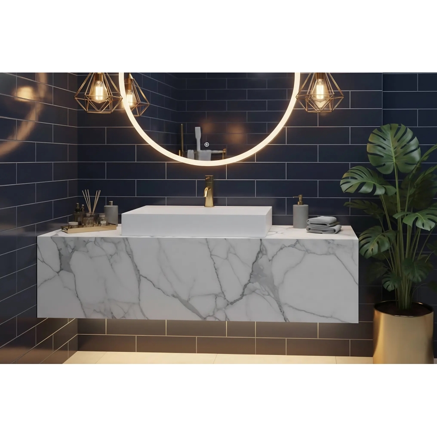 REA-U8901 - Vask til bordplade GOYA 37x60 cm komposit/mat hvid