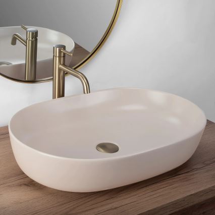 REA-U9655 - Håndvask til bordplade CLEO 41x60,5 cm keramik/beige