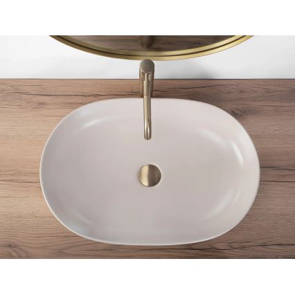 REA-U9655 - Håndvask til bordplade CLEO 41x60,5 cm keramik/beige