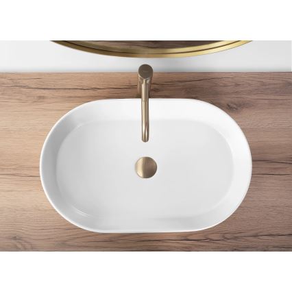 REA-U9657 - Håndvask til bordplade NADIA 38,5x61 cm keramik/mat hvid