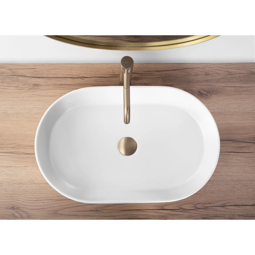 REA-U9657 - Håndvask til bordplade NADIA 38,5x61 cm keramik/mat hvid
