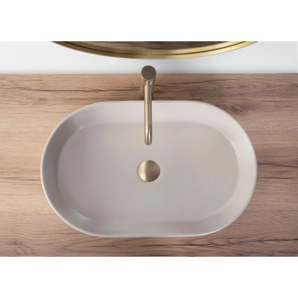 REA-U9661 - NADIA vask til bordplade 38,5x61 cm keramik/beige