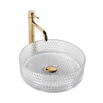 REA-U9670 - Bordmonteret håndvask CRISTAL Ø 35,5 cm, klart glas
