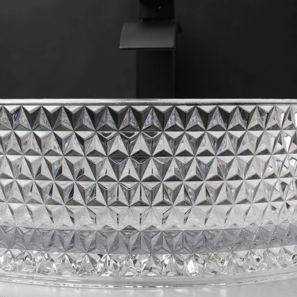 REA-U9670 - Håndvask til bordplade CRISTAL 35,5 cm, klart glas