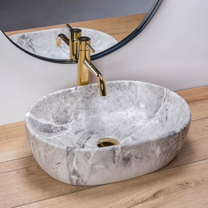 REA-U9888 - Vask til bordplade LARA 35 x 48,5 cm, keramik/stenlook