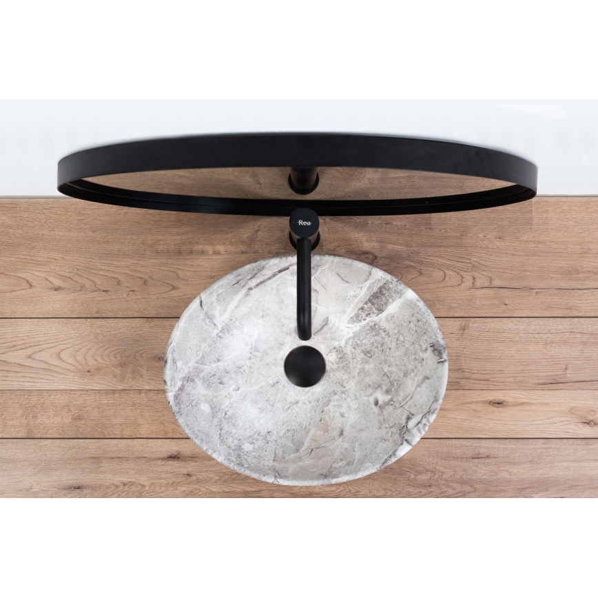 REA-U9908 - Håndvask til bordplade SOFIA 34,5x41 cm keramisk/stenlook