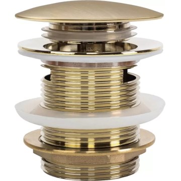 REA-W2005 - Bundventil til badekar CLICK-CLACK Ø 7 cm børstet guld