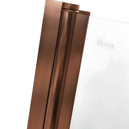 REA-W5696 - Foldbar badekarskærm AGAT 140x80 cm børstet kobber/klart glas