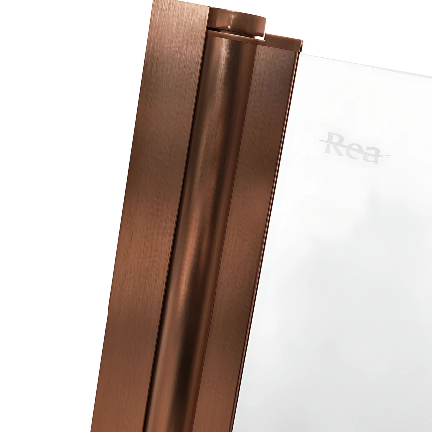 REA-W5696 - Foldbar badekarskærm AGAT 140x80 cm børstet kobber/klart glas