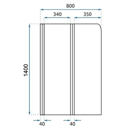 REA-W5696 - Foldbar badekarskærm AGAT 140x80 cm børstet kobber/klart glas